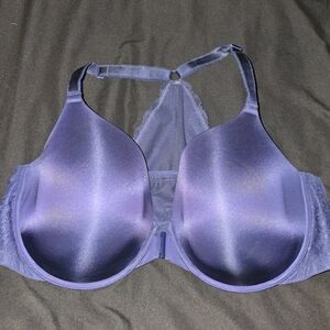 Torrid Blue Lace Racerback Front Close Bra - Size 42DDD